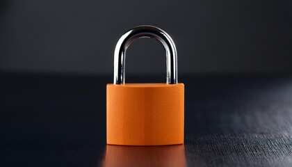 Naklejka premium vibrant orange padlocks on a dark surface study in security and contrast