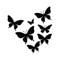 Elegant Black Butterfly Silhouette Design