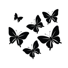 Flying Butterfly Silhouette Vector Art