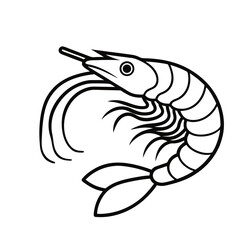 vector illustration of a  Shrimp fish