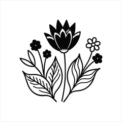  Abstract Wavy Floral Line Art for Prints and Logos