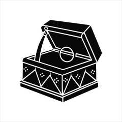 Black and White Wedding Gift Box Illustration
