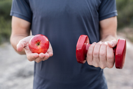 Balance between nutrition and physical activity. Healthy habits, vitality, and organic choices