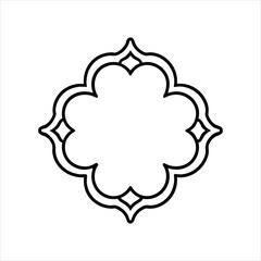Ornamental Arabic Floral Border Vector Template