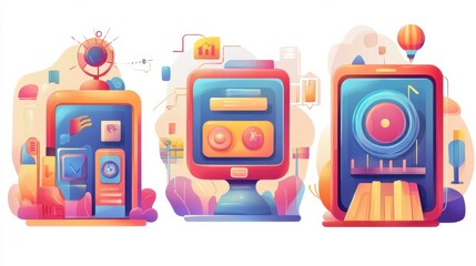 Fototapeta premium Search engine marketing abstract concept vector illustration set. Mobile SEO agency, keyword ranking, alt tag optimization, website ranking, search optimization, page navigation abstract metaphor. il