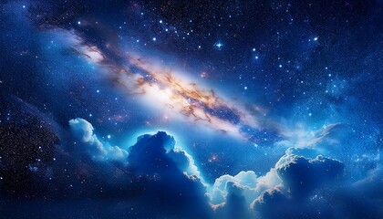 stunning deep space nebula cosmic cloudscape bright blue starscape celestial galaxy night sky astronomical universe