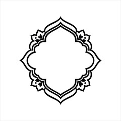 Traditional Arabic Floral Frame Vector Illustration