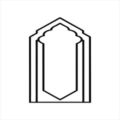 Vertical Islamic Frame Template Line Drawing