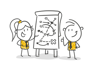 Strichfiguren / Strichm&auml;nnchen / Stick Figures: Strategie, Taktik, Trainer, Coach. (Nr. 846)