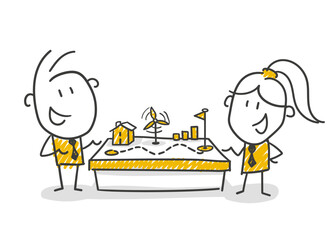 Strichfiguren / Strichm&auml;nnchen / Stick Figures: Pitch, Strategie, Architektur, Umwelt, erneuerbare Energien. (Nr. 850)