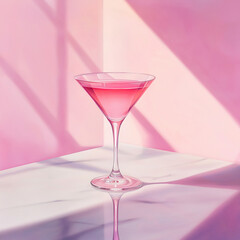 cosmopolitan pink cocktail in a glass