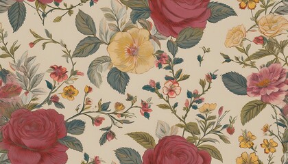 seamless floral pattern mini rose