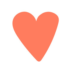 Doodle Red heart Shape Icon. Wedding Party Simple Decoration.  Romantic Lovely Symbol Silhouette Isolated on White background. Birthday Party Decoration. Bridal Greeting Card Invitation Part.