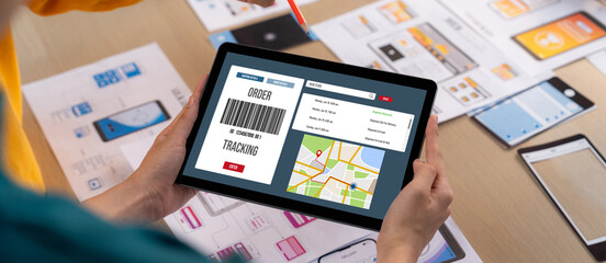 Delivery tracking system for e-commerce and brisk online business to timely goods transportation...