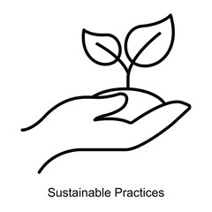 Fototapeta premium Vector icon for Biodiversity Conservation and Environmental Protection. Features a plant, a rabbit, and a circular outline to symbolize the interdependence of life and the environment.