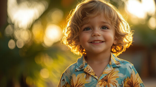 Smiling child, golden light
