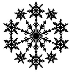 A seamless vector pattern features a set of ornate snowflake illustrations, perfect for winter and Christmas designs