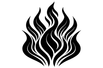 Fiery vector tribal tattoo design set with hot orange and yellow flame illustration