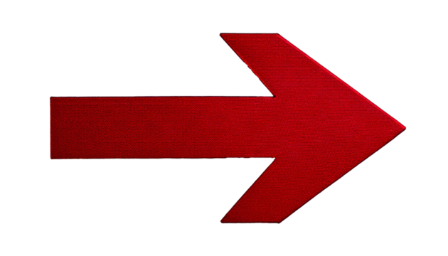 Red Marsala arrow, sleek and bold, pointing left across a pristine white transparent background, symbolizing direction and purpose. The arrow’s deep hue contrasts sharply with the clarity of its backg