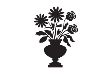 Vase with Flowers Clipart Floral Art Design Illustration