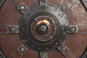 Intricate steampunk circular panel