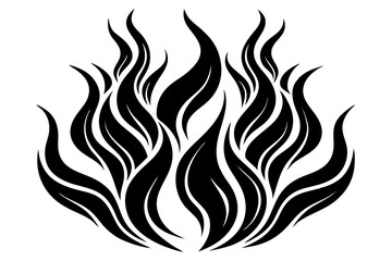 Tribal fire tattoo design features a vector pattern of stylized flames, an illustration blending tribal art and fiery decoration