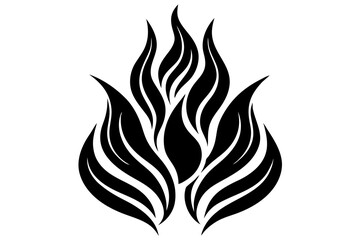 Fiery vector tribal tattoo design set with hot orange and yellow flame illustration