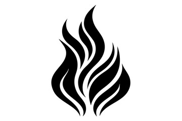 Vector fire flame design element with hot tribal art swirls