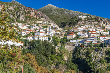 Obraz premium The mountain village of Dhermi, Albania.