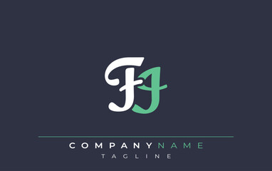 Elegant Stylized FI Lettering Design. Stylish Modern Logo featuring Monogram Letters in White and Teal Shade
