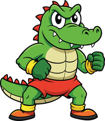 Fototapeta premium Alligator Warrior mascot logo design