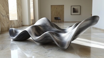 Fluid Form: A Sculptural Bench in Modern Interior