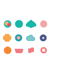 Set of Shape vector icons on white Background