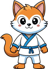 Karate Fox mascot logo design