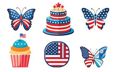 usa flag butterfly illustration