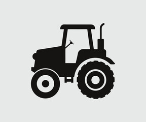 black farm tractor silhouette