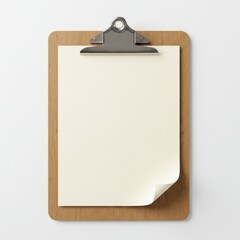 Clipboard mockup with paper sheet for notes, checklist, presentation