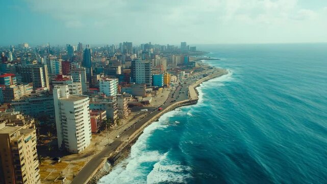 Luanda, Angola Coastal Cityscape Aerial View