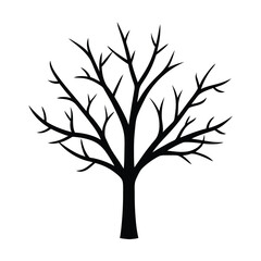 Obraz premium Stylized Bare Tree Branches on Soft Pale Background Vector