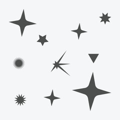 Sparkle sparkle star icon decoration manga symbol vector black