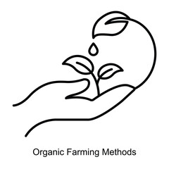 Vector icon for Organic Farming Methods in Sustainable Agriculture. Highlights healthy plant growth and soil enrichment practices for eco-friendly farming systems.