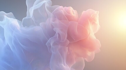 Soft Ethereal Fabric in Gentle Pastel Hues with Light Background