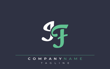 Elegant Stylized IF Lettering Design. Stylish Modern Logo featuring Monogram Letters in White and Teal Shade