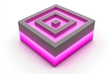 Geometric 3D shape with neon glow