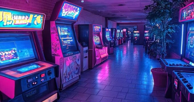 Neon arcade games retro gaming