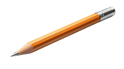 Cartoon pencil icon in standard color plastic, 3D style, isolated on white background