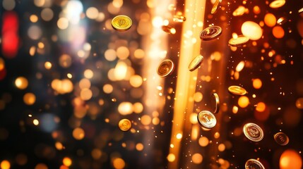 Golden Coins Raining Down: A Symbol of Prosperity and Wealth