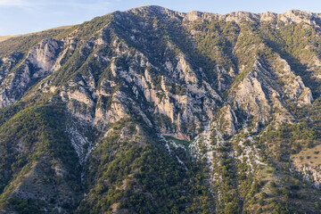 Rugged mountains near Progonat in Albania.