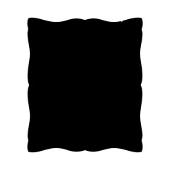 Black abstract shape with wavy edges on a white background silhouette