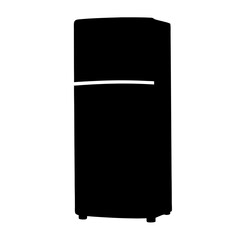 Silhouette of a Top Freezer Refrigerator with a Single Crisper Drawer